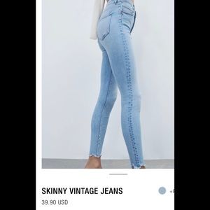 ZARA  JOIN LIFE JEANS SIZE USA 2 HIGH RISE - VINTAGE SKINNY - ANKLE LENGTH